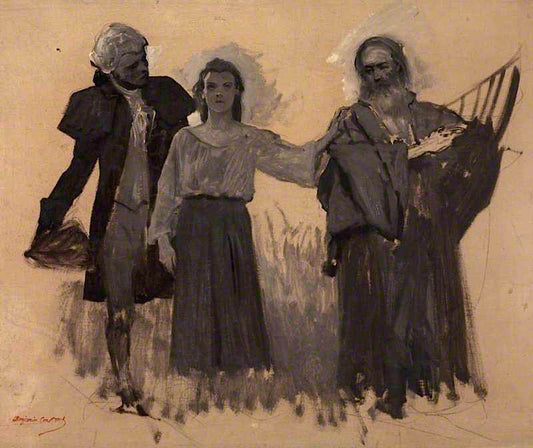 Sketch for a Classical Subject, vintage artwork by Benjamin Constant, 12x8" (A4) Poster