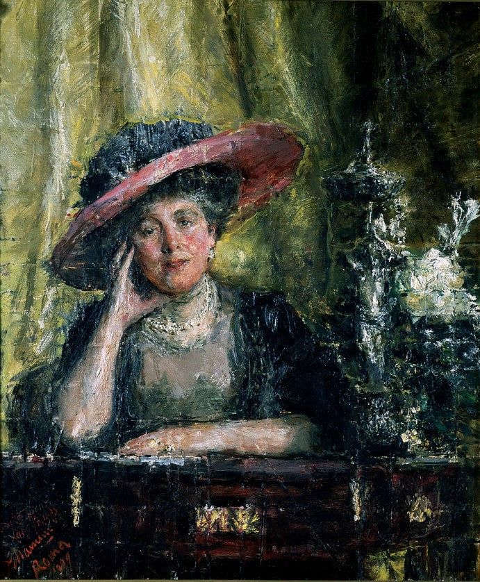 Portrait of Florence, Lady Phillips by Antonio Mancini,A3(16x12")Poster