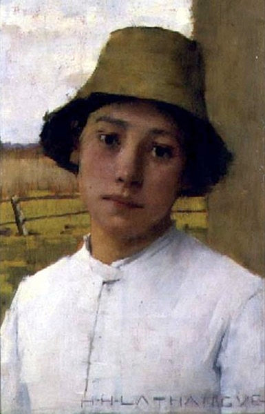 The Young Farmhand, vintage artwork by Henry Herbert la Thangue, 12x8" (A4) Poster