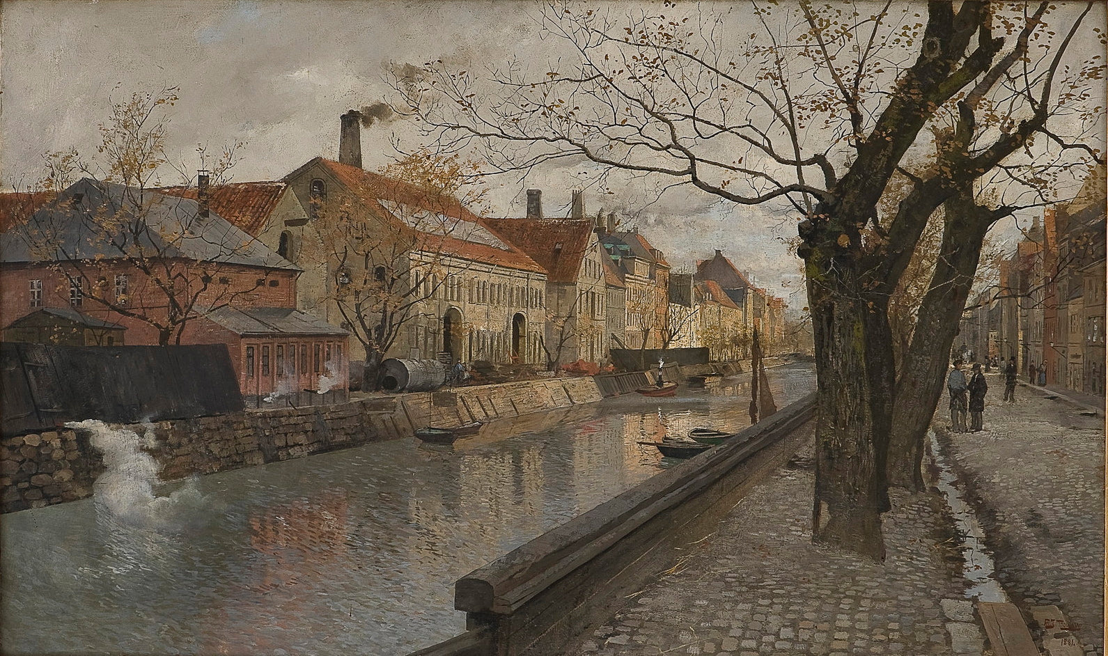 Christianshavn, vintage artwork by Fritz Thaulow, 12x8" (A4) Poster