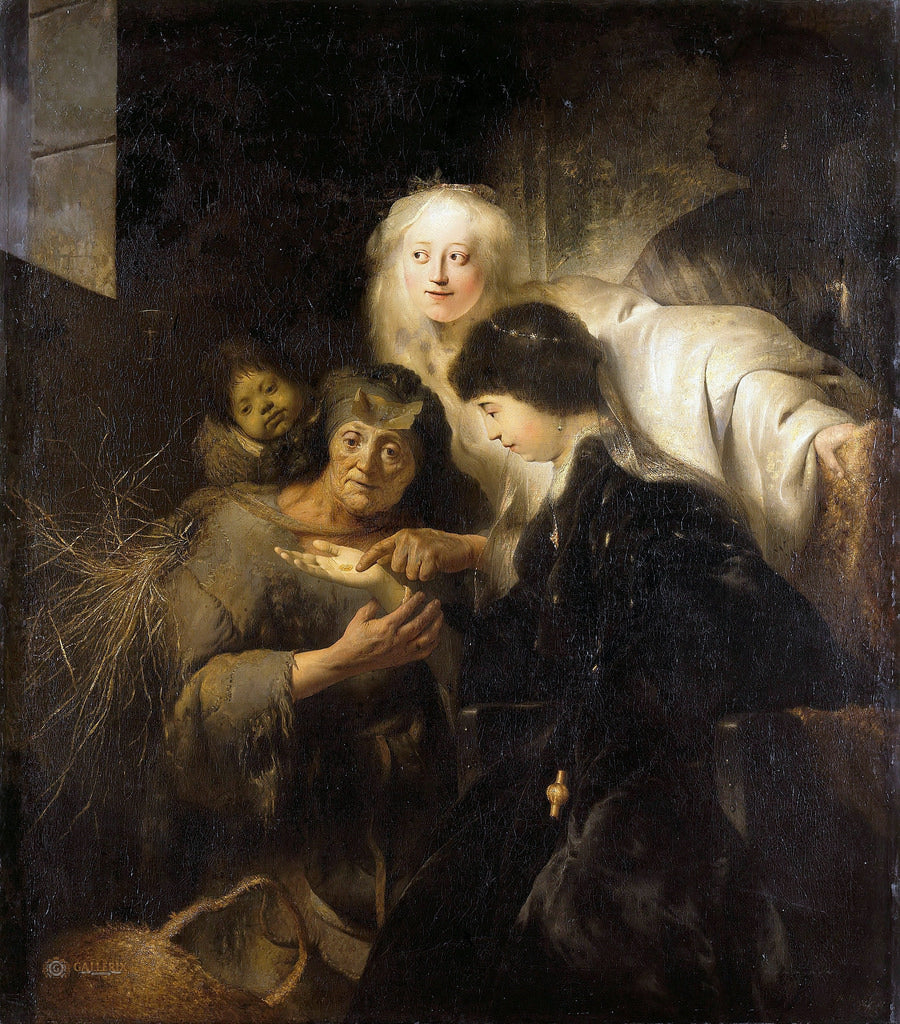 Preciosa and Dona Clara, vintage artwork by Jan Lievens, 12x8" (A4) Poster