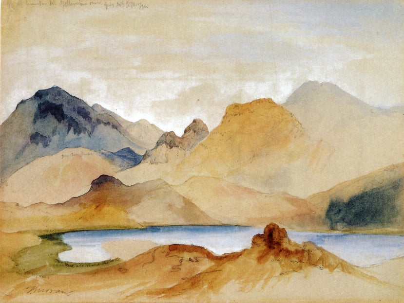 Cinnabar Mountain, Yellowstone River, vintage artwork by Thomas Moran, 12x8" (A4) Poster