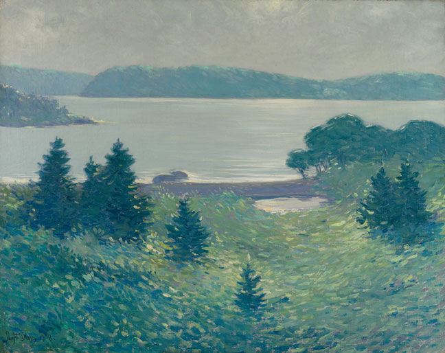View from Ironbound Island to Frenchman, vintage artwork by Dwight Blaney, 12x8" (A4) Poster