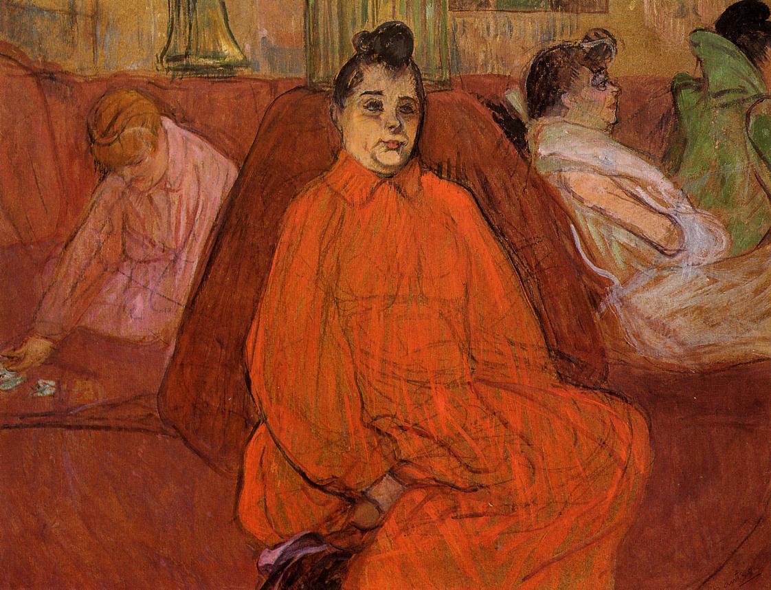 At the Salon, the Divan by Henri de Toulouse-Lautrec,A3(16x12")Poster