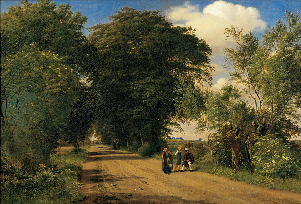 Road near Vognserup, vintage artwork by Peter Christian Skovgaard, A3 (16x12") Poster Print