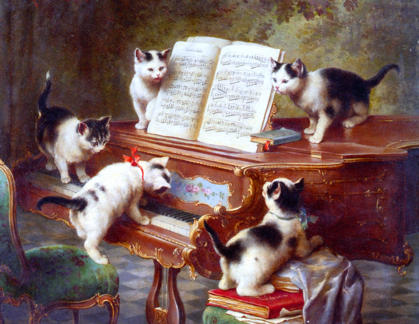 The Kittens Recital, vintage artwork by Carl Reichert, 12x8" (A4) Poster