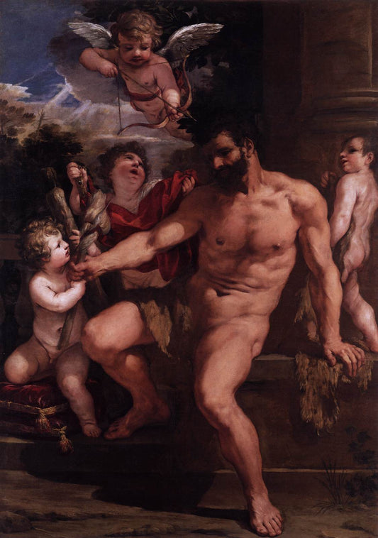 The Punishment of Hercules, vintage artwork by Pietro da Cortona, 12x8" (A4) Poster