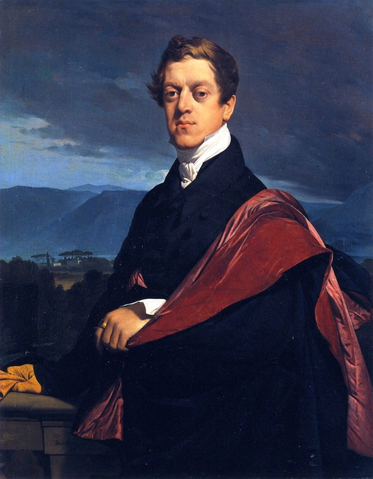 Count Nikolai Dmitrievich Gouriev, vintage artwork by Jean-Auguste-Dominique Ingres, 12x8" (A4) Poster