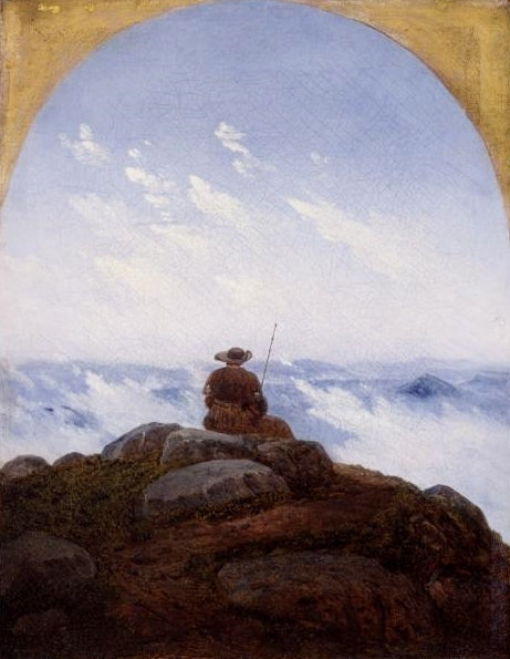 Wanderer on the Mountaintop, vintage artwork by Carl Gustav Carus, A3 (16x12") Poster Print