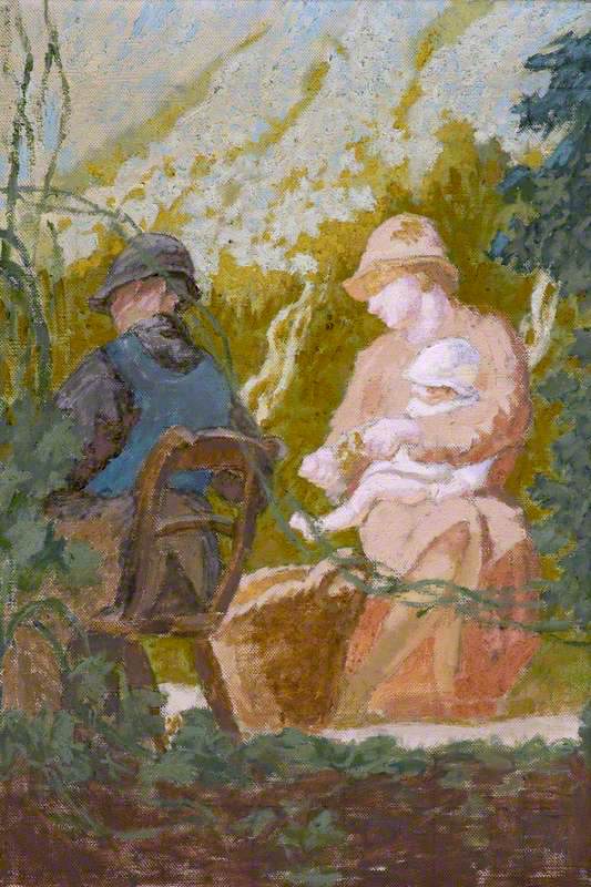 The Day's Work, Hop-Picking, vintage artwork by Therèse Lessore, 12x8" (A4) Poster