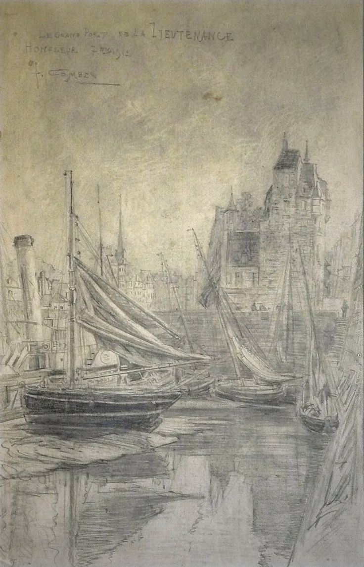 Honfleur, le grand port de la lieutenance by Fernand Combes,A3(16x12")Poster