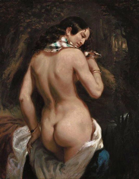 La Baigneuse (The Bather), vintage artwork by Theodore Chasseriau, A3 (16x12") Poster Print