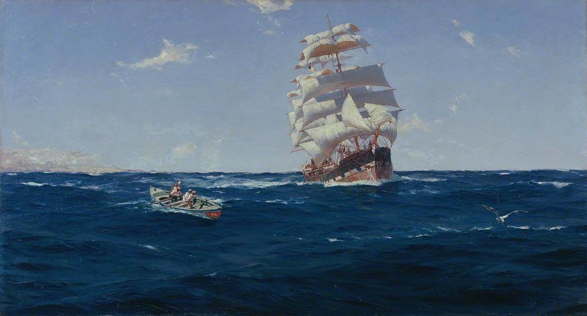 Off Valparaiso, vintage artwork by Thomas Jacques Somerscales, 12x8" (A4) Poster