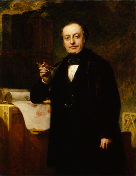 Sir Charles Barry, vintage artwork by John Prescott Knight, R.A., A3 (16x12") Poster Print