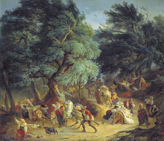 Earthquake in the Outskirts of Rome, vintage artwork by Pyotr Basin, A3 (16x12") Poster Print