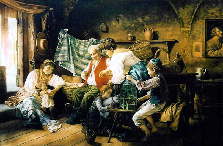 Family Games by Giovanni Battista Torriglia,A3(16x12")Poster