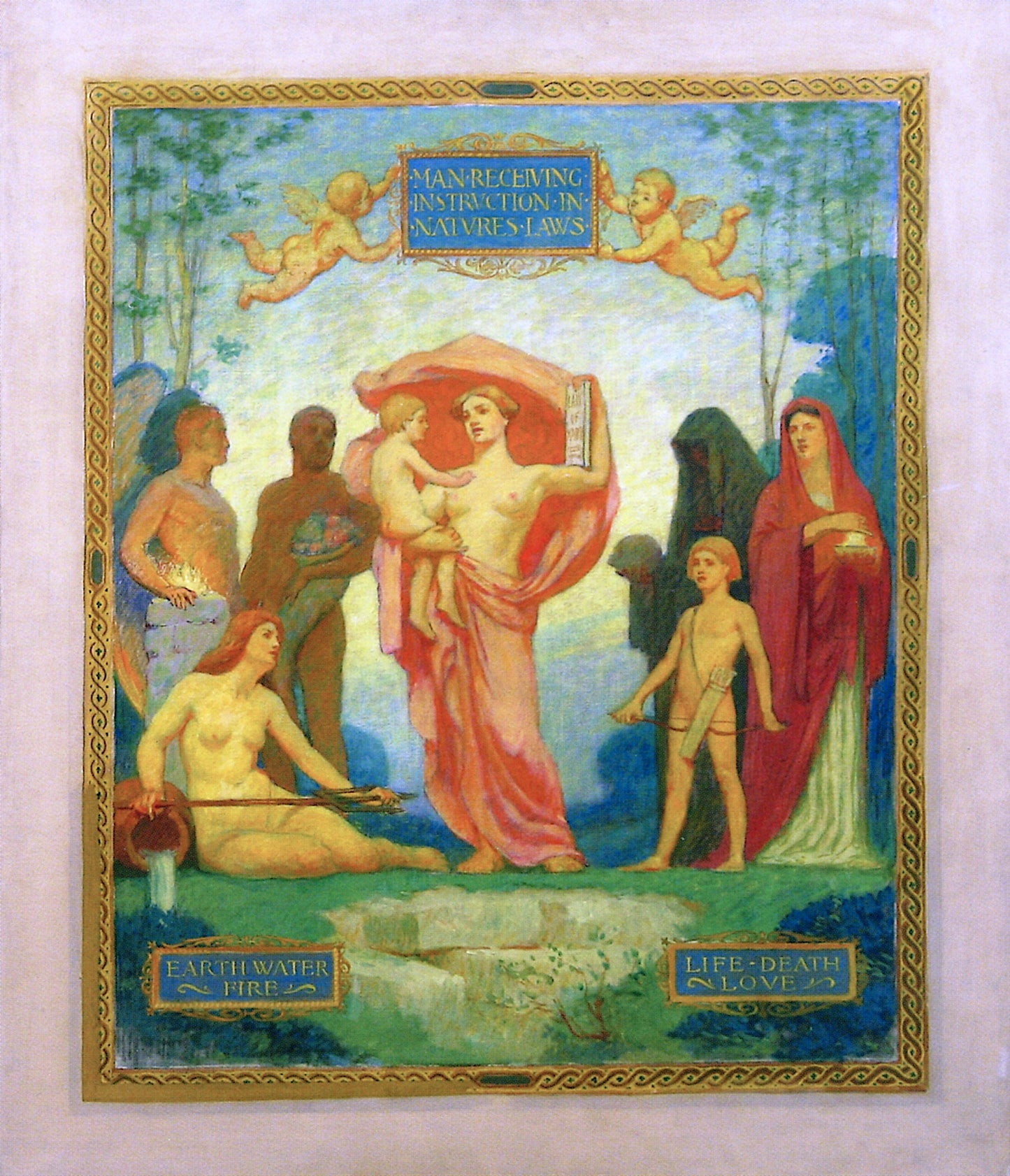 Instruction in Nature's Laws(mural study) by Milton Bancroft,A3(16x12")Poster