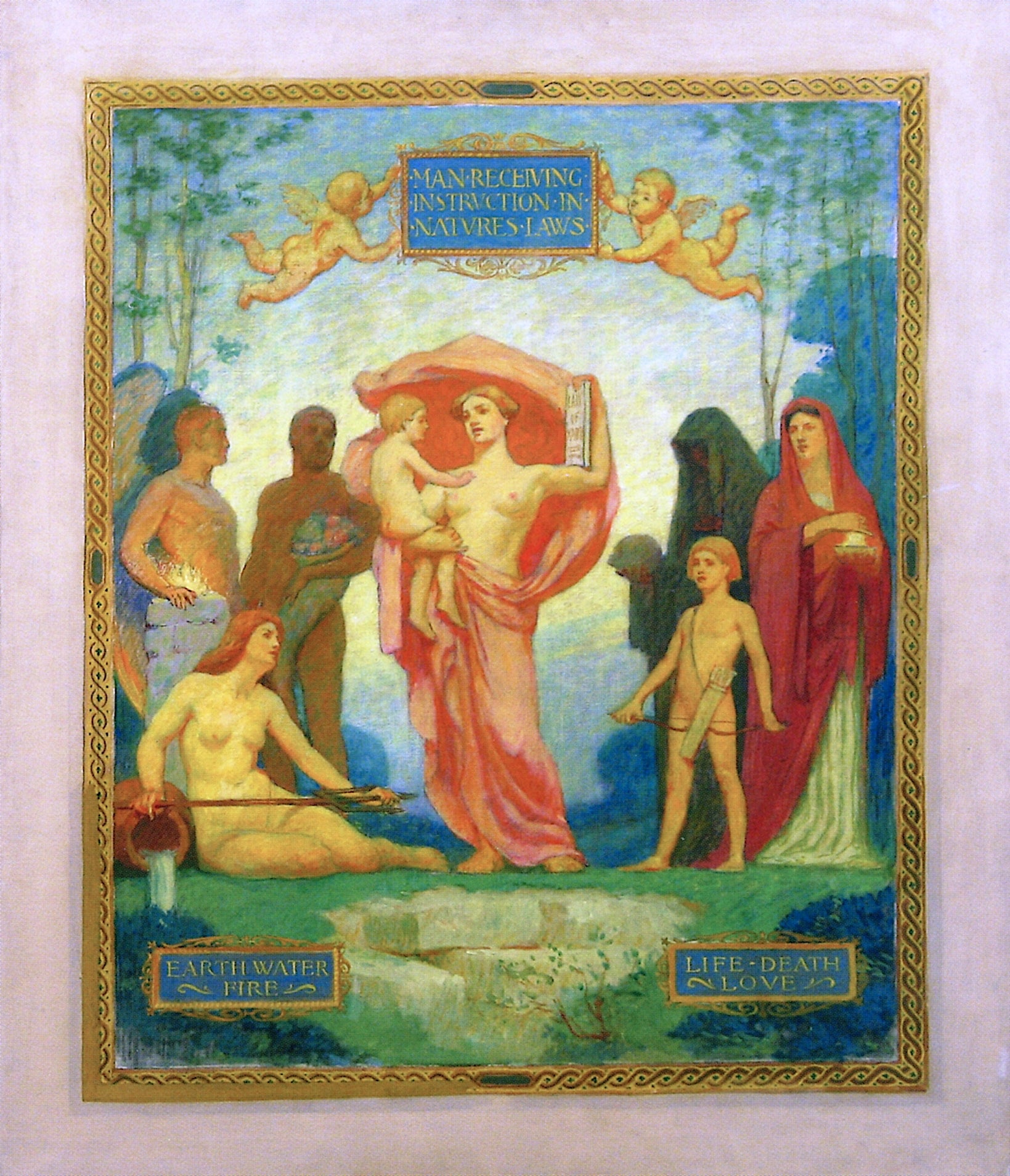 Instruction in Nature's Laws(mural study) by Milton Bancroft,A3(16x12")Poster