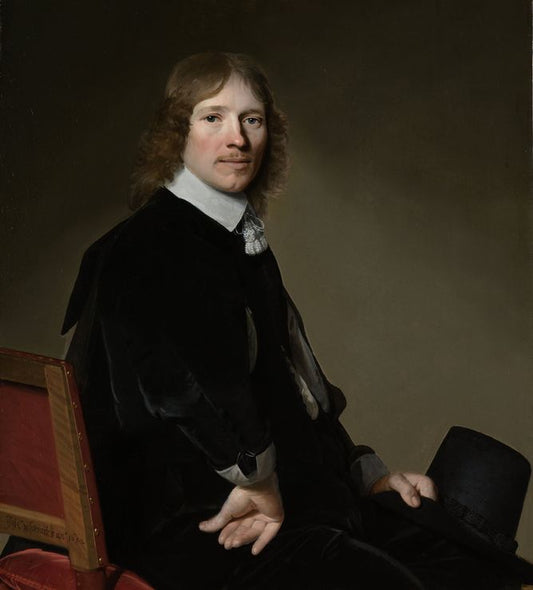 Portrait of Eduard Wallis, vintage artwork by Jan Cornelisz. Verspronck, 12x8" (A4) Poster
