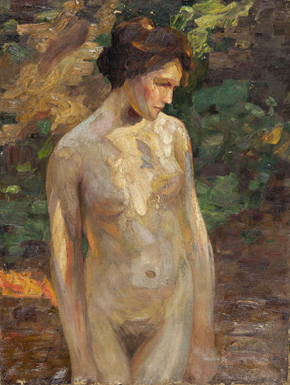 Nude in the forest, vintage artwork by Richard Edward Miller, 12x8" (A4) Poster