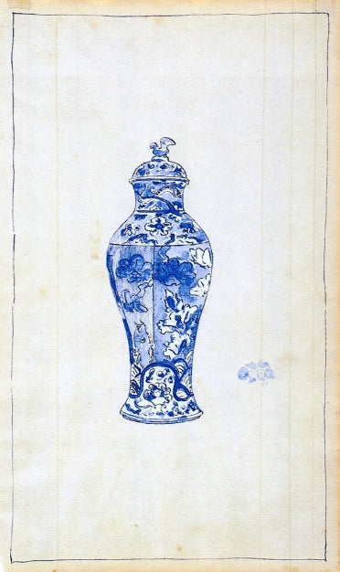 Blue and White Covered Urn, vintage artwork by James Abbott McNeill Whistler, 12x8" (A4) Poster