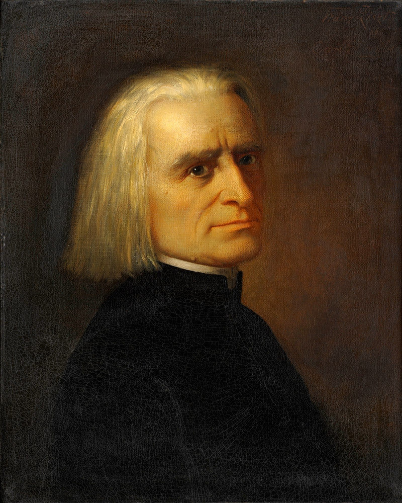 Portrait of Franz Liszt, vintage artwork by Carl Ehrenberg, 12x8" (A4) Poster