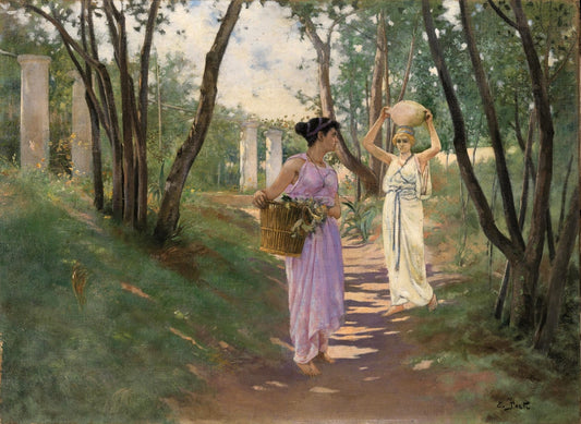 Women of Ancient Rome, vintage artwork by Edouardo Ettore Forti, 12x8" (A4) Poster