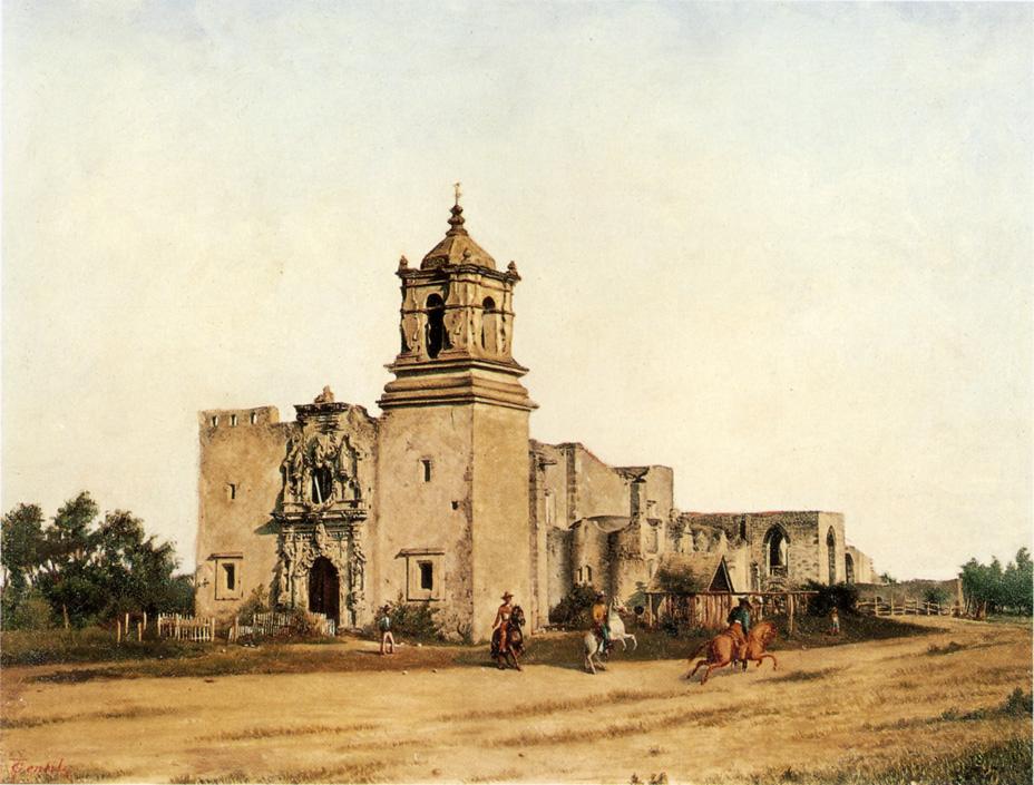 San Jose de Aguayo, vintage artwork by Theodore Gentilz, A3 (16x12") Poster Print