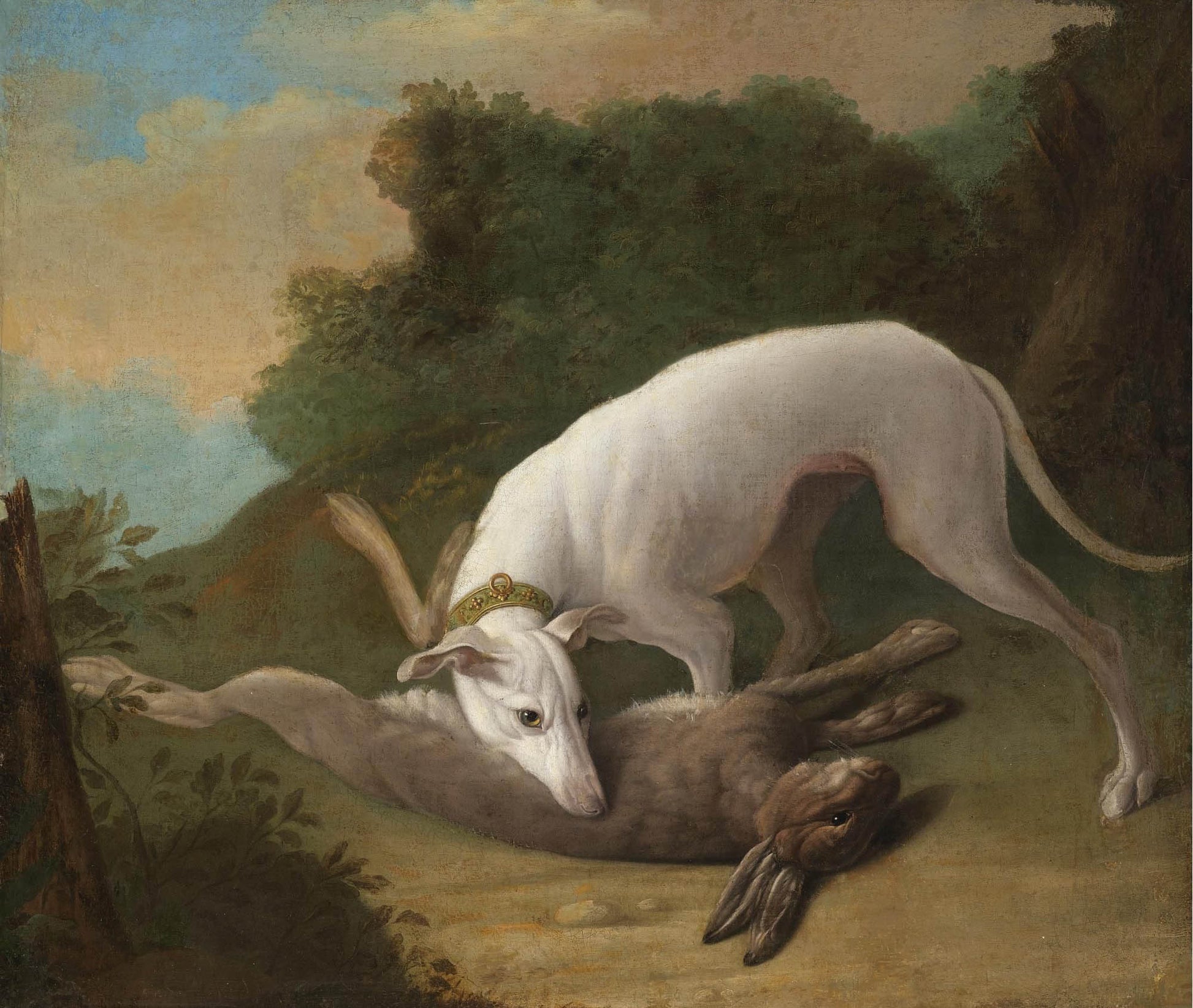 Greyhound at Play, vintage artwork by Johann Friedrich Grooth, 12x8" (A4) Poster