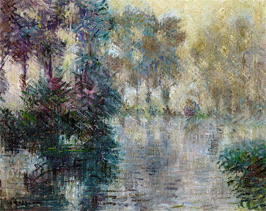 Banks of the Eure, Winter, vintage artwork by Gustave Loiseau, 12x8" (A4) Poster