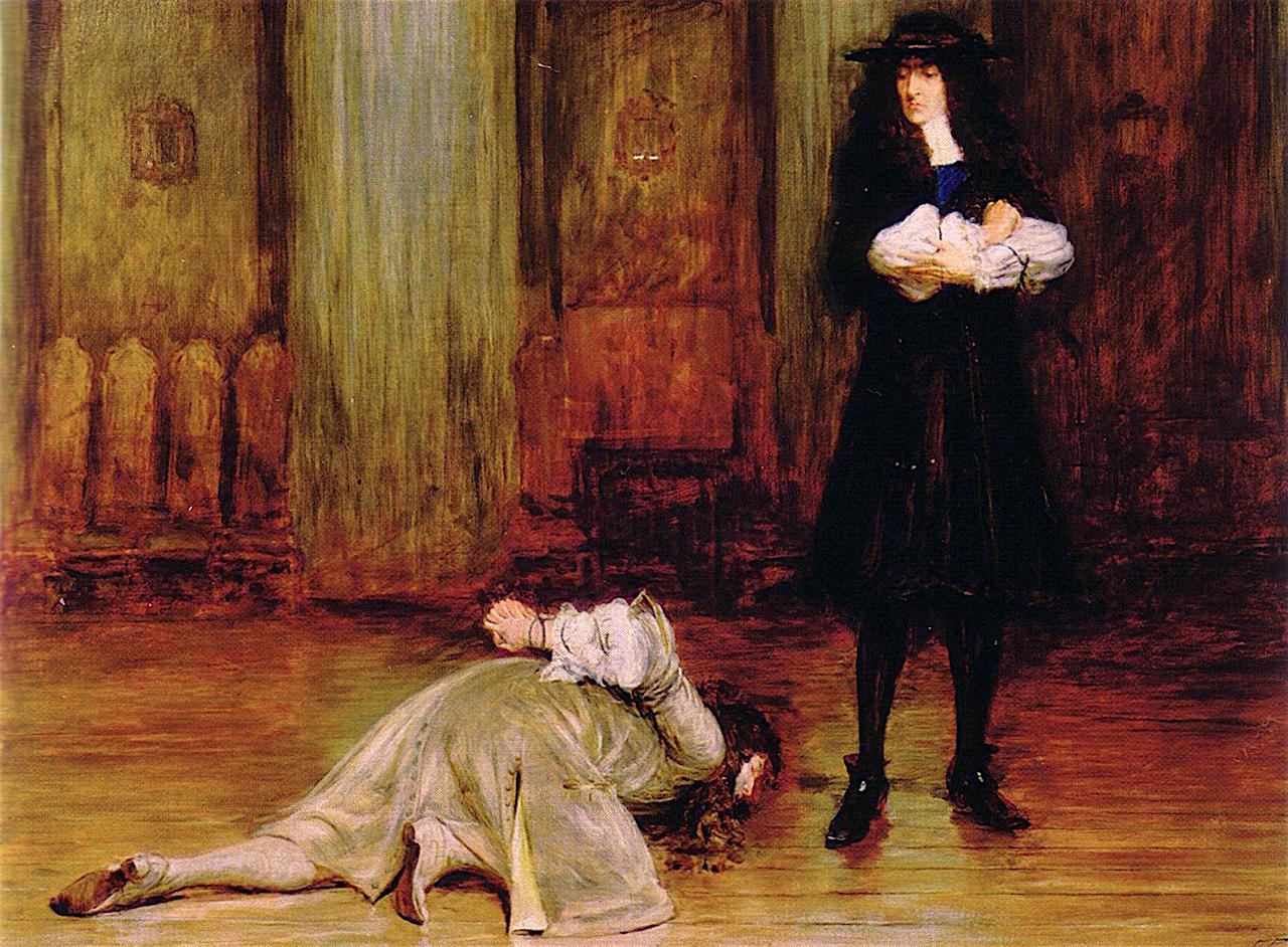 The Duke of Monmouth's Interview with James II, vintage artwork by John Pettie, RA, 12x8" (A4) Poster