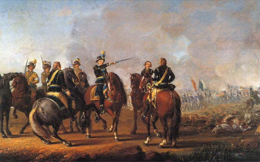 Battle of Uttismalm, vintage artwork by Pehr Hilleström, 12x8" (A4) Poster