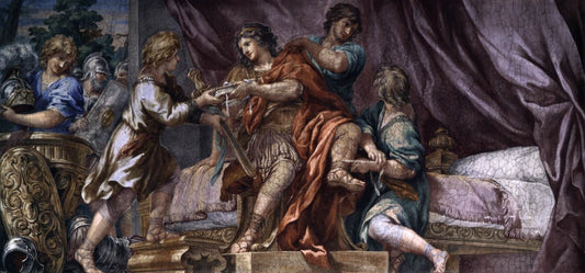 Wall of a salon in Palazzo Pitti, vintage artwork by Pietro da Cortona, 12x8" (A4) Poster