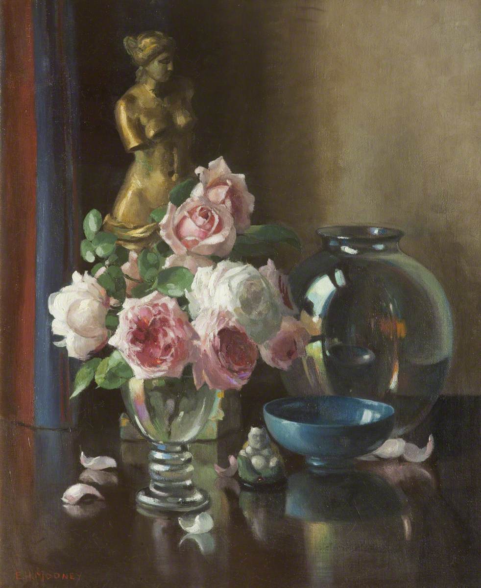 Roses and Venus by Edward Hartley Mooney,16x12(A3) Poster