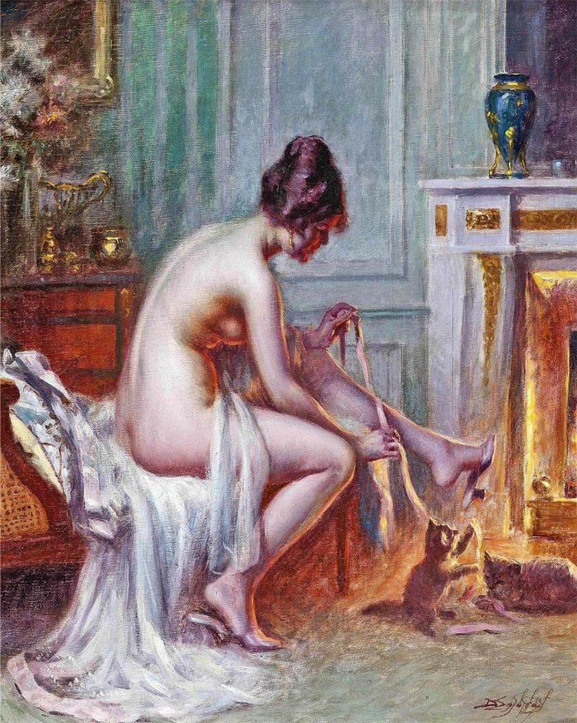 The Kittens, vintage artwork by Delphin Enjolras, 12x8" (A4) Poster