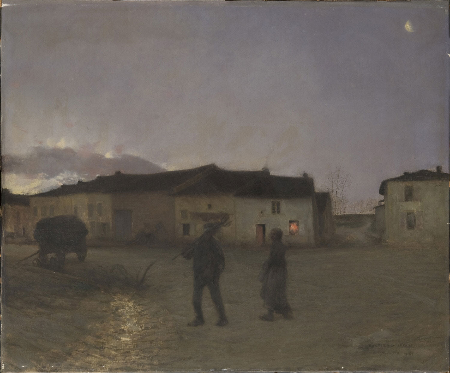 Evening at Damvillers, vintage artwork by Jules Bastien-Lepage, 12x8" (A4) Poster