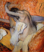 After the Bath, Woman Drying Herself, vintage artwork by Edgar Degas, 12x8" (A4) Poster