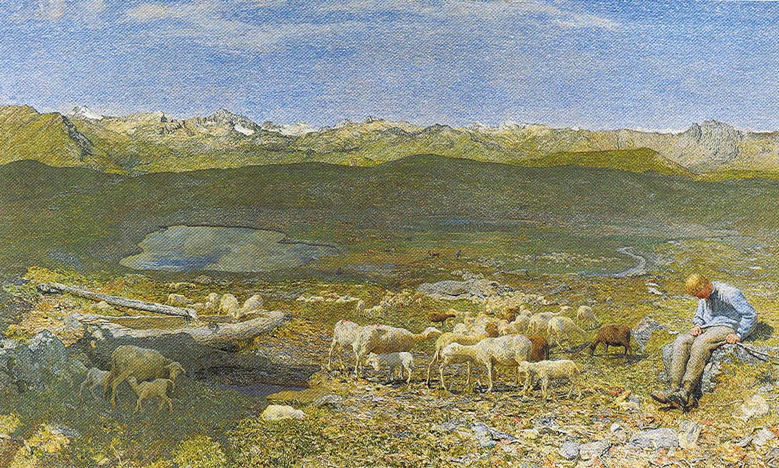 Pascoli alpini by Giovanni Segantini,A3(16x12")Poster