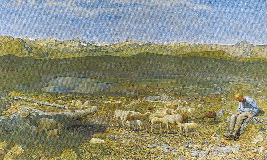 Pascoli alpini by Giovanni Segantini,A3(16x12")Poster