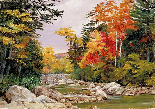 Autumn Tints in the White Mountains, New Hampshire, United States, vintage artwork by Marianne North, 12x8" (A4) Poster