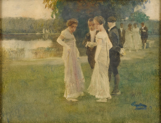 Elegant Company in the Park by Wilhelm Schreuer,A3(16x12")Poster