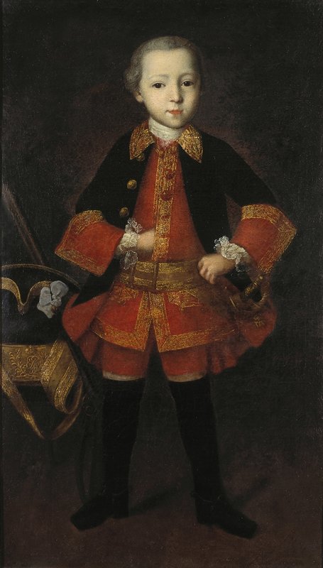 Portrait of Prince F.N. Golitsyn as a Child, vintage artwork by Ivan Vishnyakov, 12x8" (A4) Poster