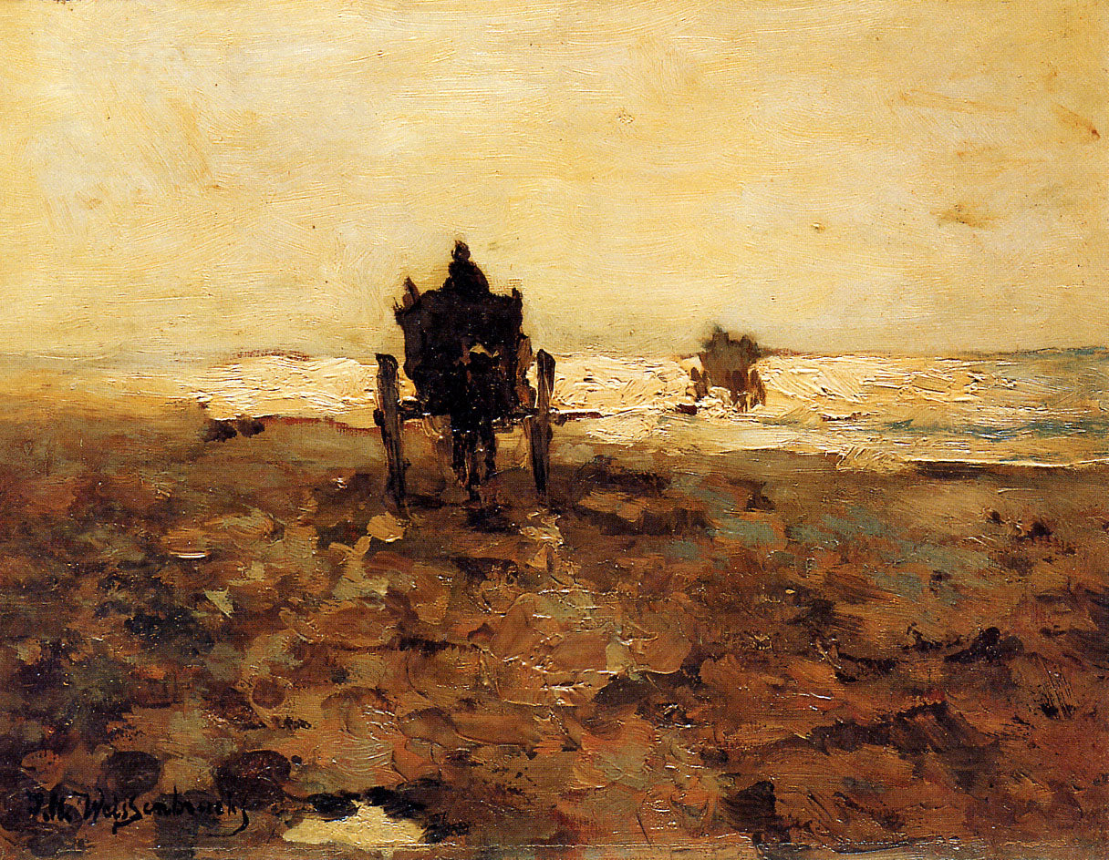 Shelf carts, vintage artwork by Johan Hendrik Weissenbruch, 12x8" (A4) Poster