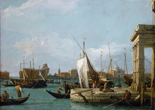 The Dogana in Venice, vintage artwork by Canaletto, 12x8" (A4) Poster
