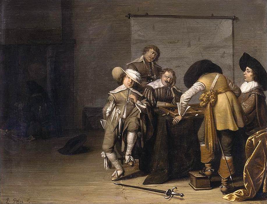Guardroom Interior, vintage artwork by Pieter Symonsz Potter, 12x8" (A4) Poster