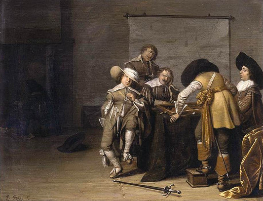 Guardroom Interior, vintage artwork by Pieter Symonsz Potter, 12x8" (A4) Poster