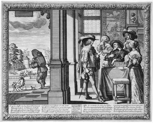 Departure of the Prodigal Son ~ From the series 'The Prodigal Son', vintage artwork by Abraham Bosse, 12x8" (A4) Poster