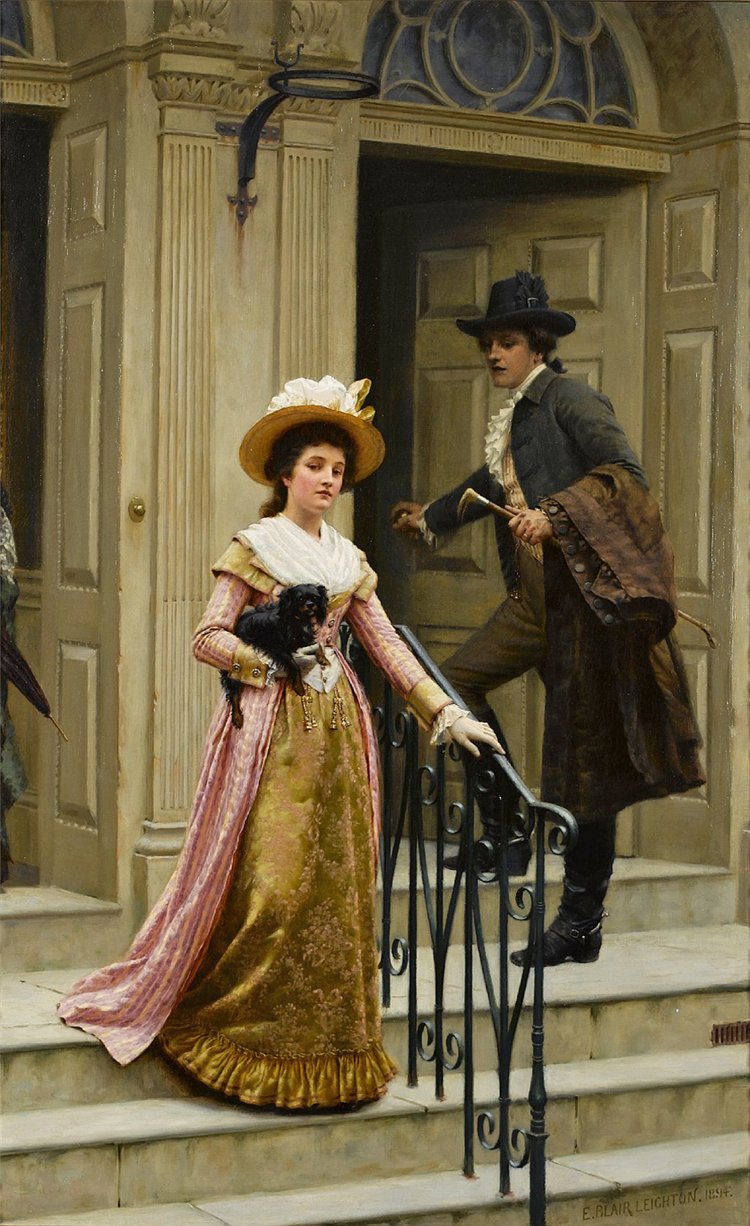 My Next-Door Neighbour, vintage artwork by Edmund Blair Leighton, 12x8" (A4) Poster