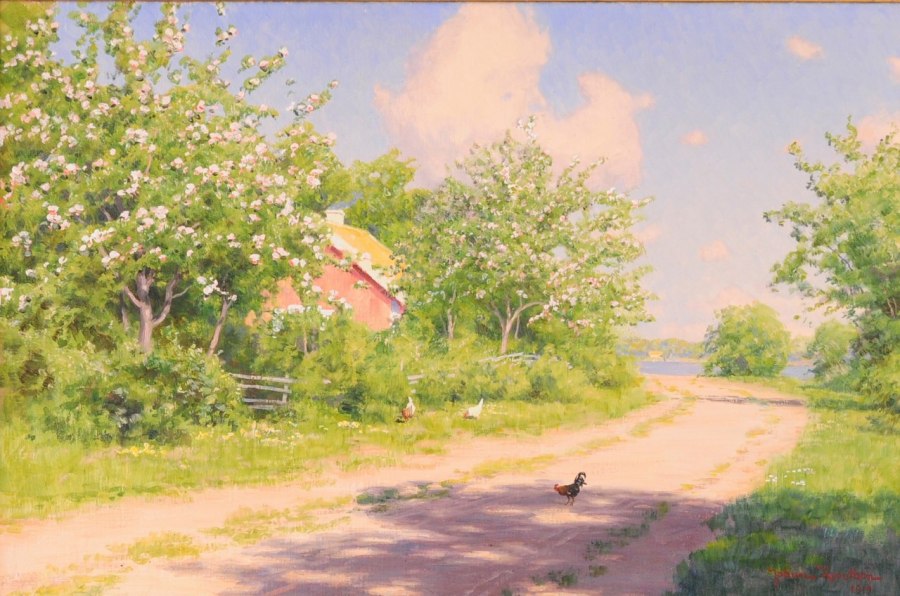 Cottage by the road by Johan Krouthen,A3(16x12")Poster