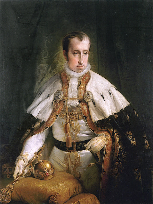 Portrait of Emperor Ferdinand I of Austria, vintage artwork by Francesco Paolo Hayez, A3 (16x12") Poster Print